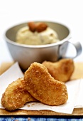 Apple fritters with almond ice cream