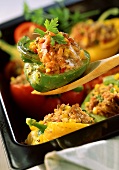 Stuffed peppers with rice and mince