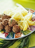 Meatballs with potatoes and rosemary