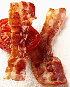 Fried bacon and tomato