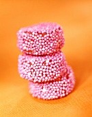 Sweets with pink sugar pearls