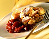 Emperor's pancake with plum compote