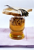 Honey with walnuts and toast