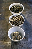 Three types of Chinese tea (dry)