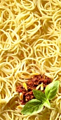 Pasta al pesto rosso (Spaghetti with tomato pesto, Italy)