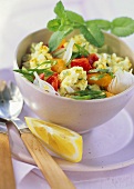 Rice salad with mango and tomatoes