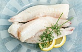 Fresh monkfish fillets with lemons and dill