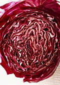 Red cabbage, halved