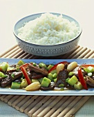 Asian style duck ragout with rice