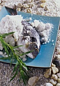 Wolfsbarsch mit Salz und Estragon