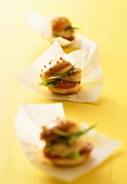 Mini-hamburger with ramsons (wild garlic)
