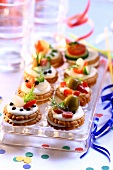 Small savoury party sandwiches