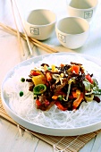 Rice noodles with vegetables and mushrooms (China)