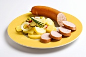 Bockwurst sausage with potato salad