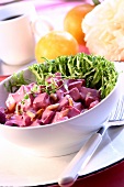 Beetroot salad with yoghurt dressing