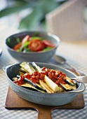 Roasted vegetables with tomato salsa