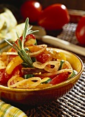 Pepper salad with tomatoes and aubergines