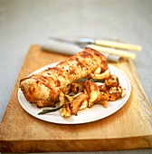 Rolled pork roast with sage potatoes