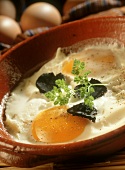 Fried eggs with truffles