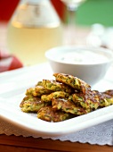 Courgette cakes with dip