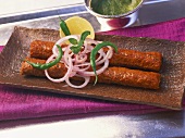 Kakori kabab (spicy minced lamb rolls for barbecuing, India)