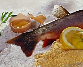 Fresh brook trout and panade ingredients