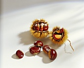 Chestnuts with and without shells