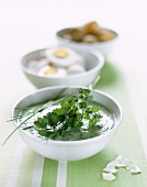 Green sauce with egg and potatoes
