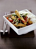 Fried vegetables with sesame and rice (Thailand)