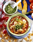 Minestrone con il pesto (Vegetable soup with pesto, Italy)