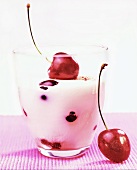 Quark dessert with cherries