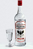 Vladivar vodka in bottle and glass