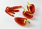 A red pepper, cut up