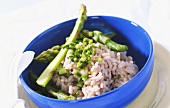 Risotto trevigiano (Risotto with radicchio and asparagus)