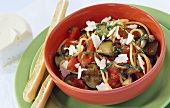 Pasta alla norma (Pasta with aubergines, tomatoes and sheep's cheese)
