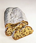 Christmas stollen whole and in slices