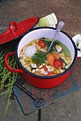 Zuppa di fagioli (Gemüse-Bohnen-Suppe, Italien)
