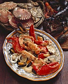 Seafood with white sauce
