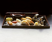 Various sushi on an Asian plate