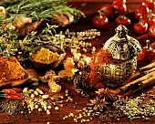 Still life with various exotic spices