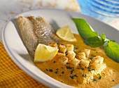 Carp goulash with white bread croutons