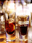 A glass of Averna and a glass of Ramazzotti
