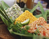 Colourful rice salads