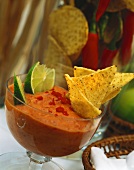 Mexican dip with red chili pepper