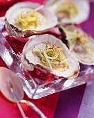 Poached Oysters with Leeks and Saffron