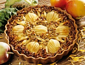 Apple tart with honey and sunflower seeds