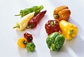 Different coloured peppers