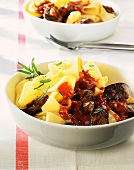 Pappardelle alla toscana (Ribbon pasta with poultry liver)