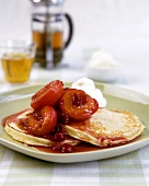 Pancakes with peaches
