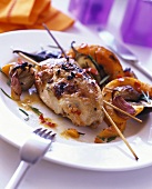Grilled quail with vegetables